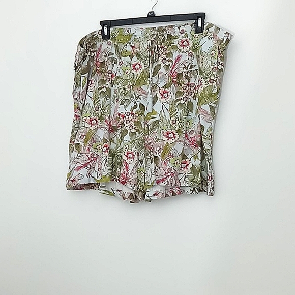 J. Jill Pants - J Jill Shorts Women's Size 4X‎ Tropical Bird Floral Pull-on Drawstring Ti…